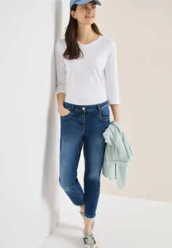 Mid Waist Slim Leg Jeans im Casual Fit
