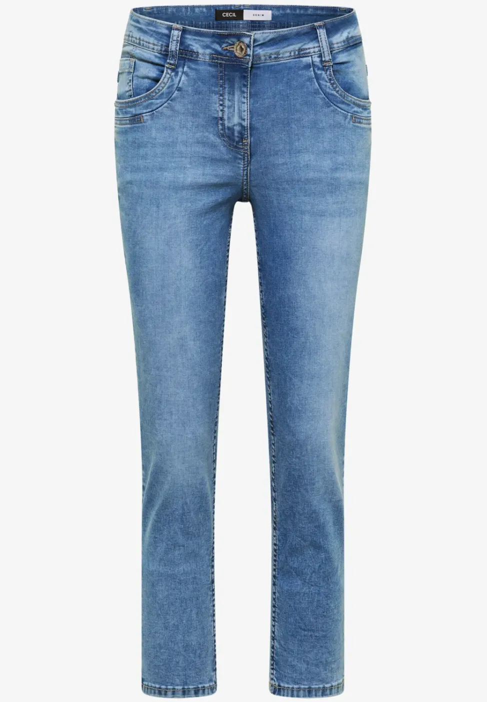 Mid Waist Slim Leg Jeans im Casual Fit