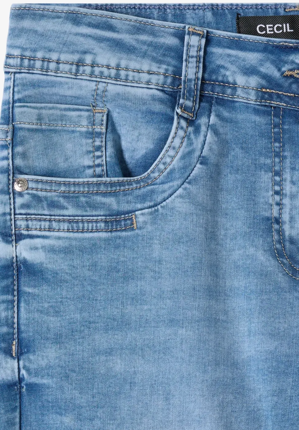 Mid Waist Slim Leg Jeans im Casual Fit