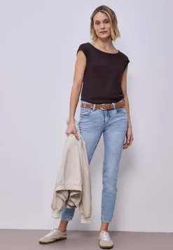 Mid Waist Slim Leg Jeans im Slim Fit