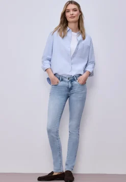 Mid Waist Slim Leg Jeans im Slim Fit