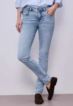 Mid Waist Slim Leg Jeans im Slim Fit