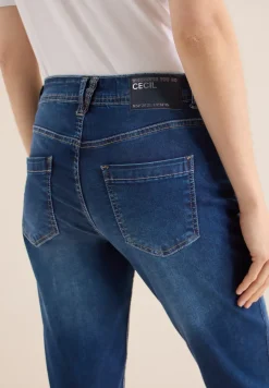 Mid Waist Slim Leg Jeans im Casual Fit