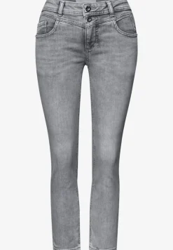 Mid Waist Slim Leg Jeans im Slim Fit