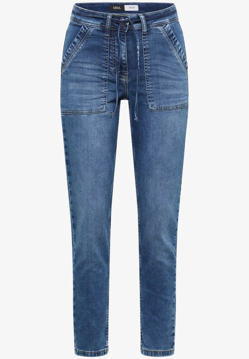 Mid Waist Slim Leg Jeans im Casual Fit