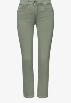 Mid Waist Straight Leg Jeans im Slim Fit