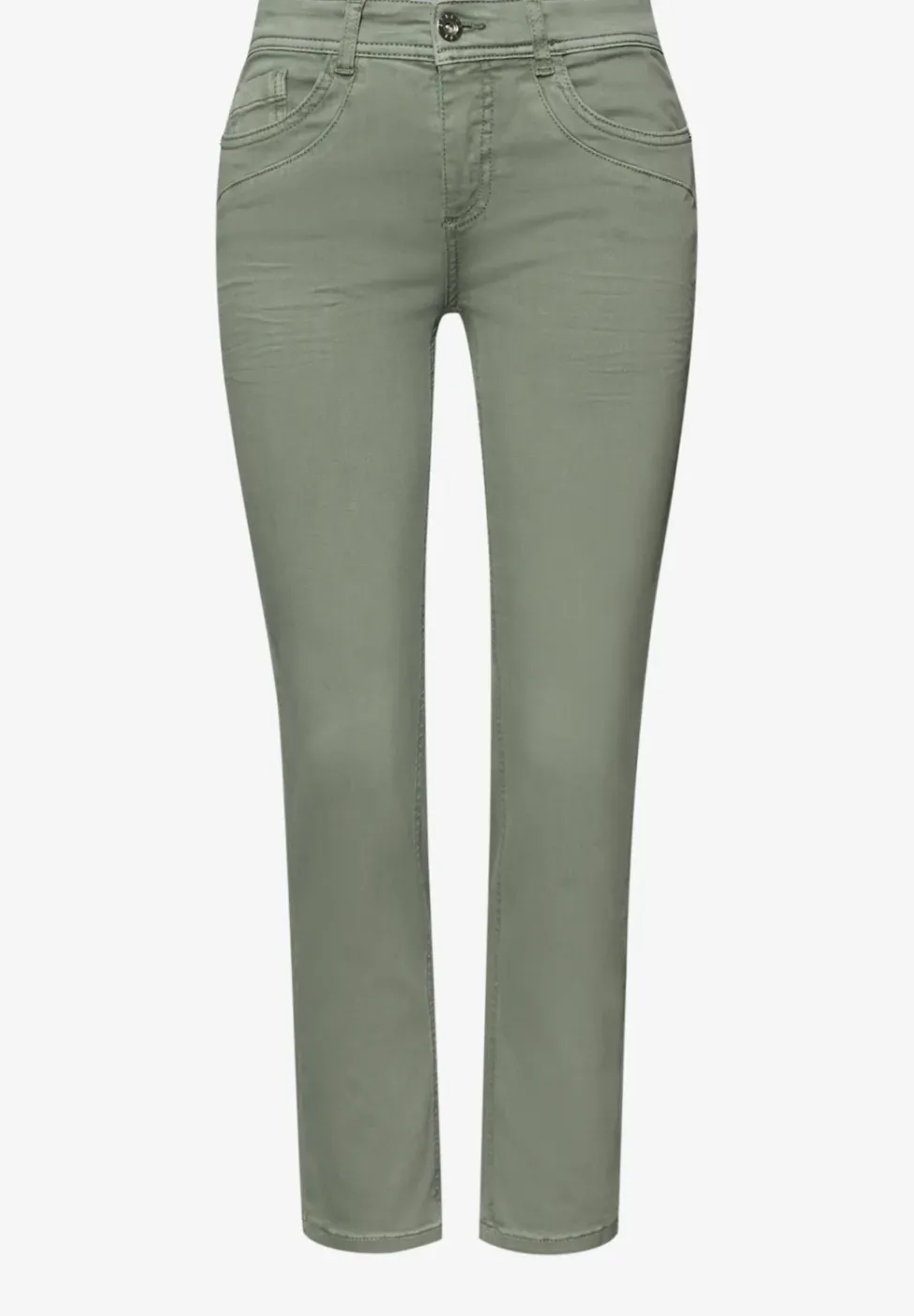 Mid Waist Straight Leg Jeans im Slim Fit