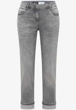 Mid Waist Straight Leg Jeans im Casual Fit