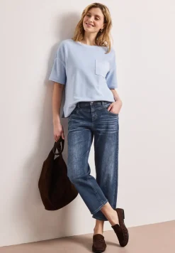 Mid Waist Straight Leg Jeans im Casual Fit