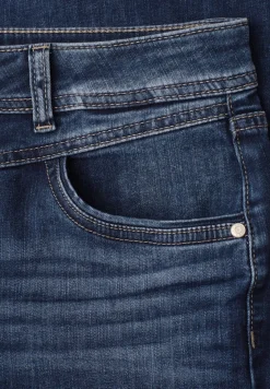 Mid Waist Straight Leg Jeans im Casual Fit