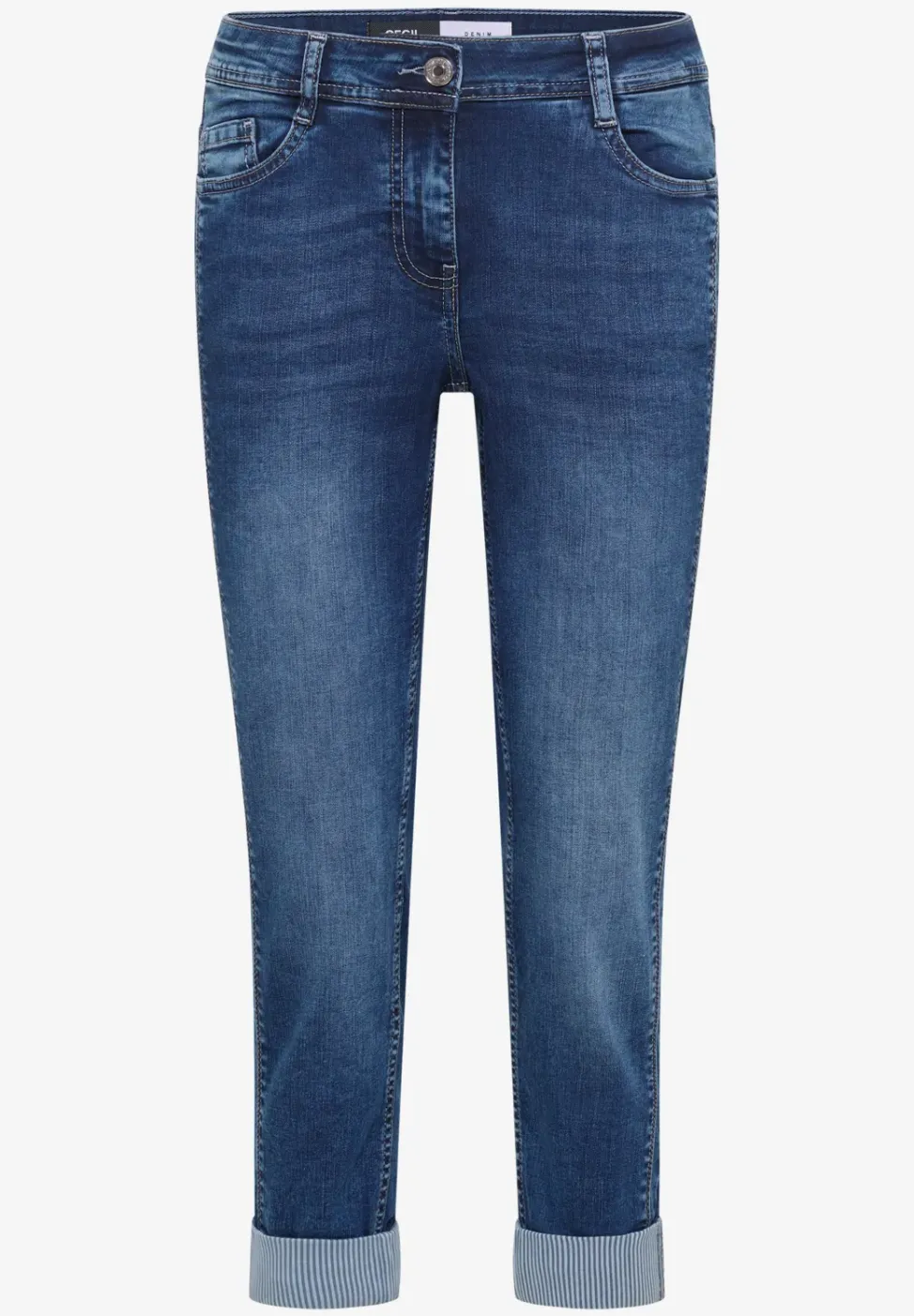 Mid Waist Straight Leg Jeans im Casual Fit