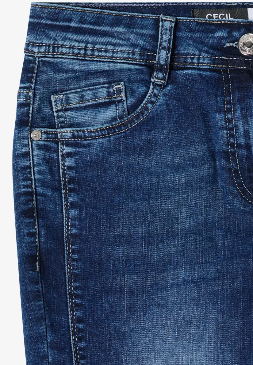 Mid Waist Straight Leg Jeans im Casual Fit