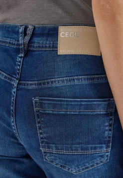 Mid Waist Straight Leg Jeans im Casual Fit