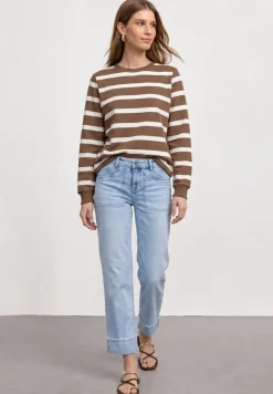 Mid Waist Straight Leg Jeans im Casual Fit