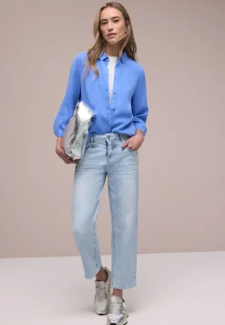 Mid Waist Straight Leg Jeans im Casual Fit