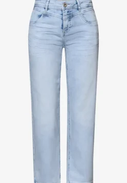 Mid Waist Straight Leg Jeans im Casual Fit