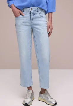 Mid Waist Straight Leg Jeans im Casual Fit