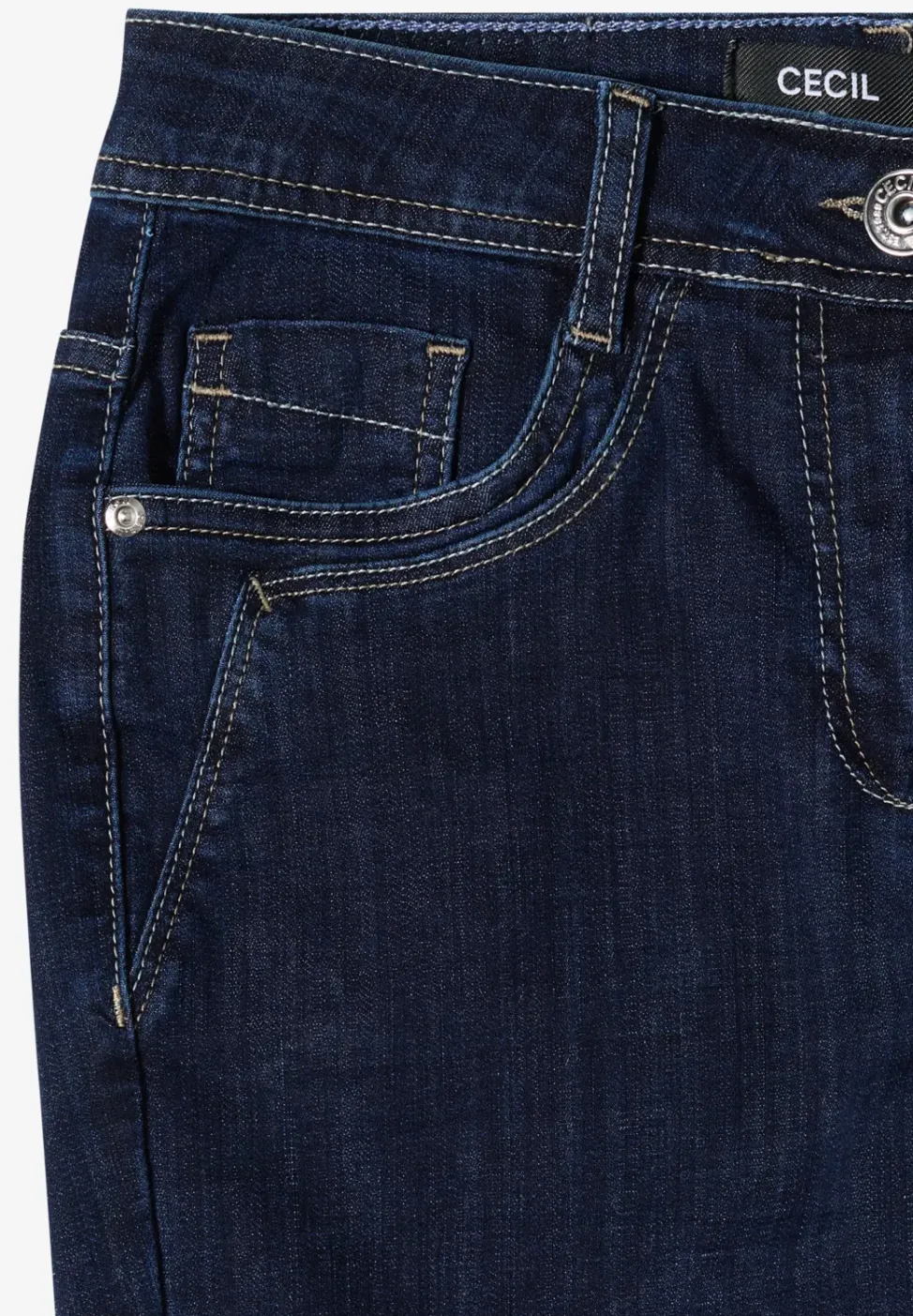 Mid Waist Straight Leg Jeans im Casual Fit