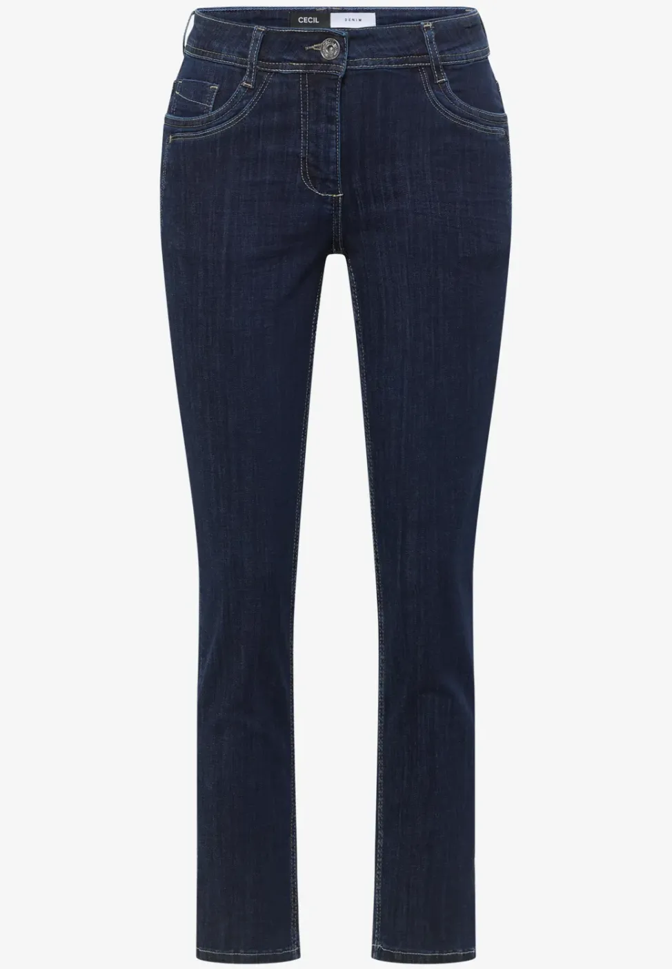 Mid Waist Straight Leg Jeans im Casual Fit