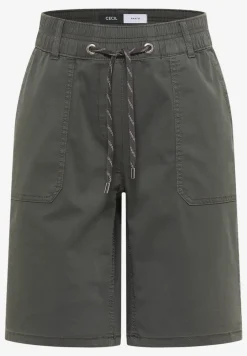 Mid Waist Straight Leg Shorts im Casual Fit