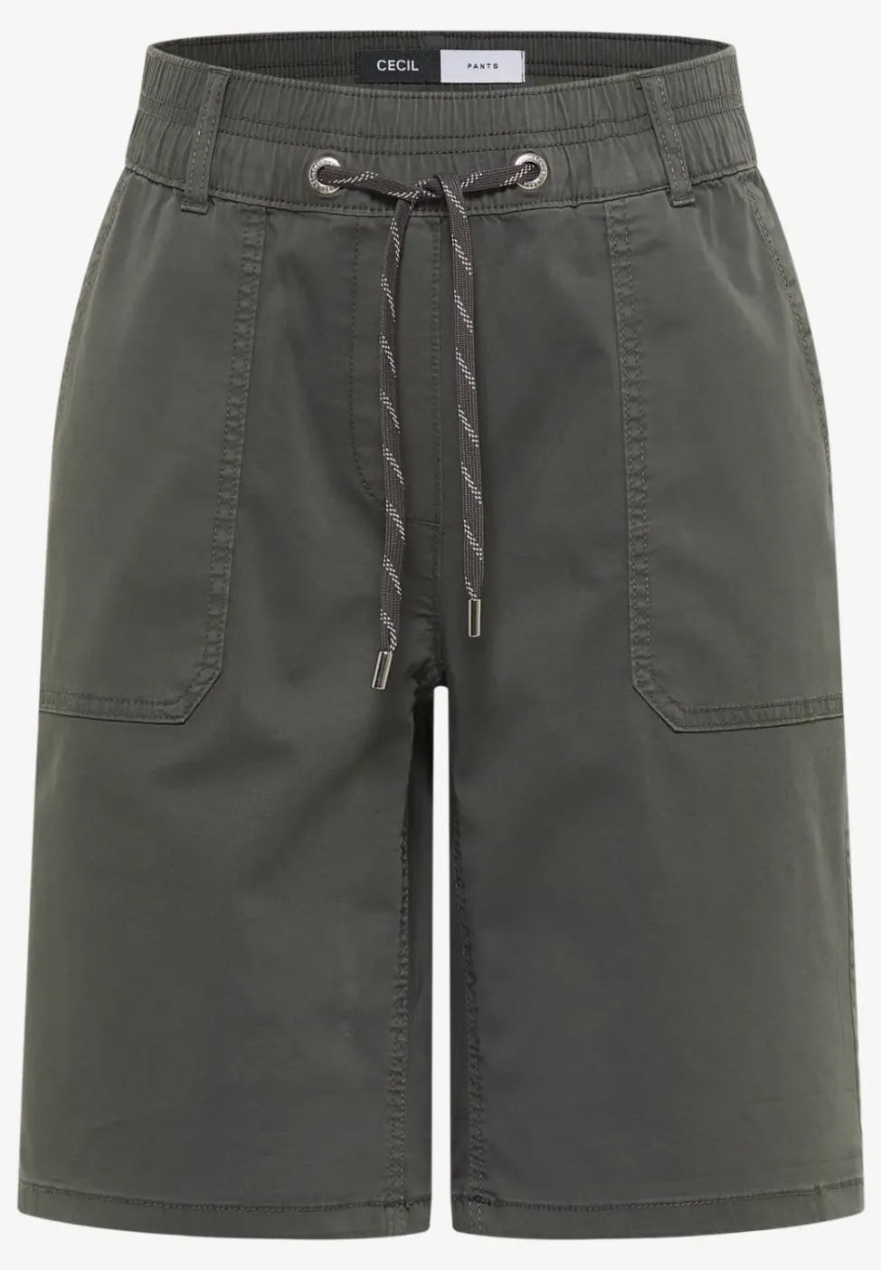 Mid Waist Straight Leg Shorts im Casual Fit