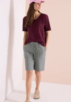Mid Waist Straight Leg Shorts im Casual Fit
