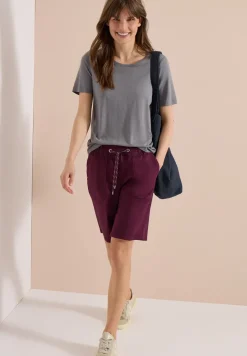 Mid Waist Straight Leg Shorts im Casual Fit