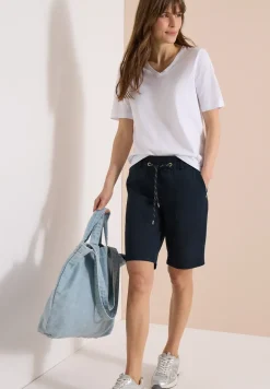 Mid Waist Straight Leg Shorts im Casual Fit
