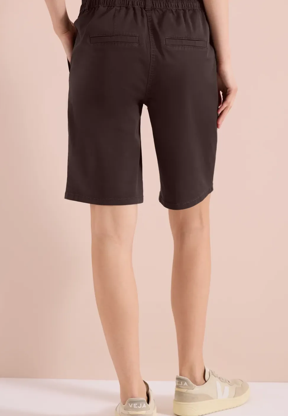 Mid Waist Straight Leg Shorts im Casual Fit