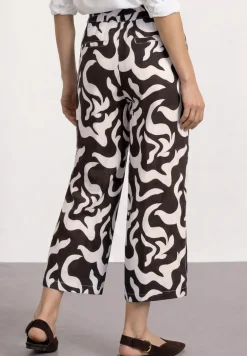 Mid Waist Wide Leg Hose mit Print