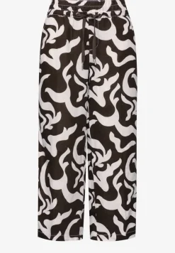 Mid Waist Wide Leg Hose mit Print