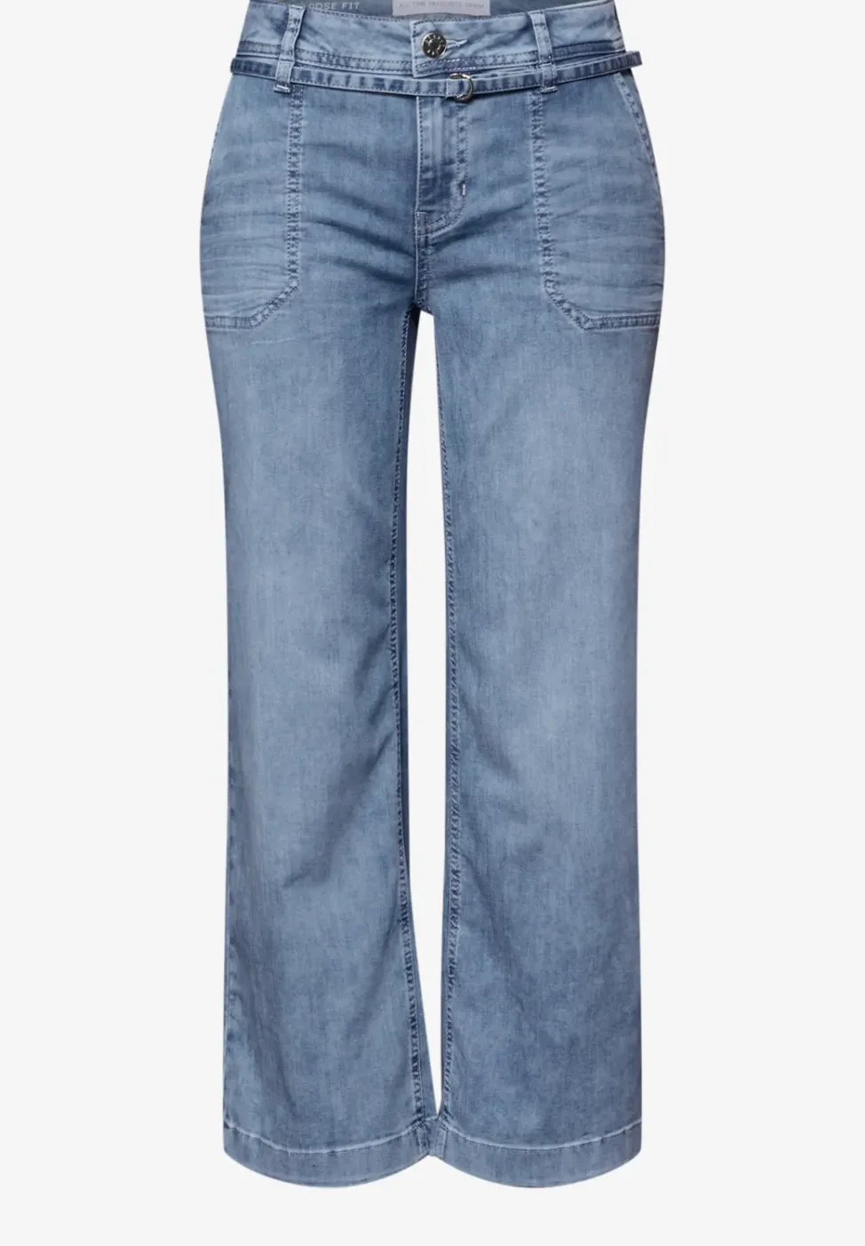Mid Waist Wide Leg Jeans im Loose Fit