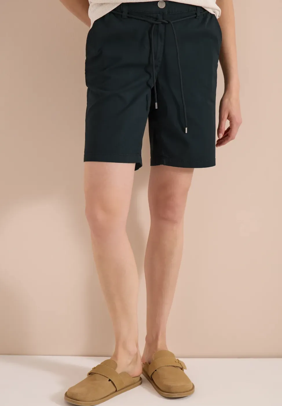 Mid Waist Wide Leg Shorts im Loose Fit