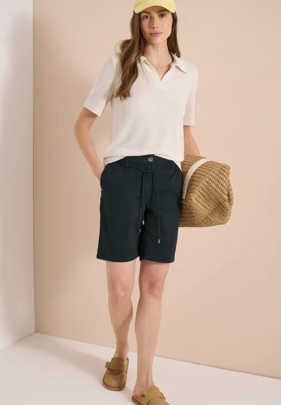 Mid Waist Wide Leg Shorts im Loose Fit