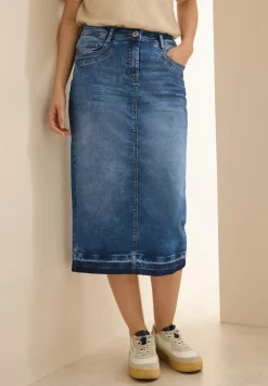 Midi-Jeansrock