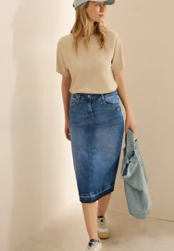 Midi-Jeansrock