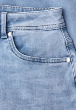 Midi-Jeansrock in hellblauer Waschung