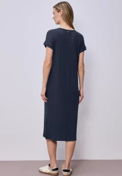 Midi-Kleid aus Jersey in Rippstruktur