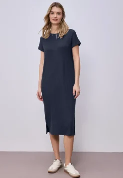 Midi-Kleid aus Jersey in Rippstruktur