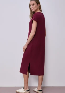 Midi-Kleid aus Jersey in Rippstruktur