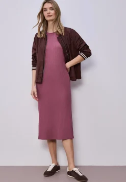 Midi-Kleid aus Jersey in Rippstruktur