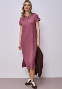 Midi-Kleid aus Jersey in Rippstruktur