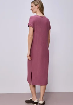 Midi-Kleid aus Jersey in Rippstruktur