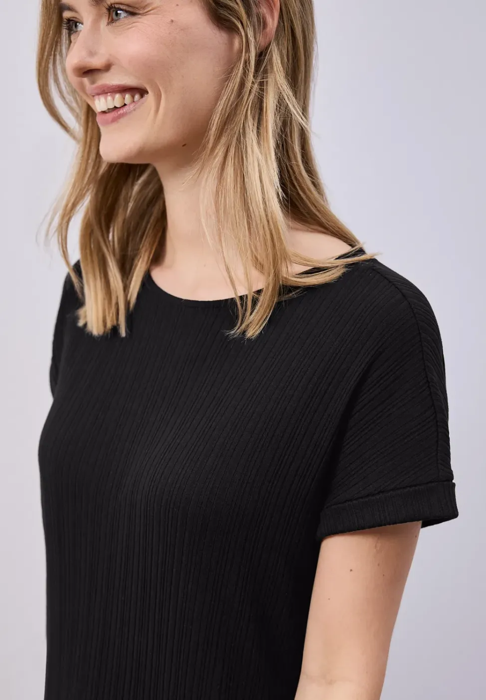 Midi-Kleid aus Jersey in Rippstruktur