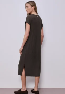 Midi-Kleid aus Jersey in Rippstruktur