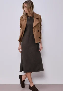 Midi-Kleid aus Jersey in Rippstruktur