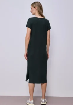 Midi-Kleid aus Jersey in Rippstruktur