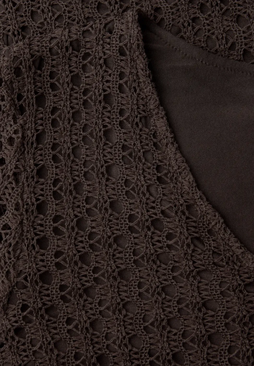 Midi-Kleid aus Spitze in Unifarbe