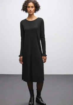 Midi-Kleid in Rippstruktur