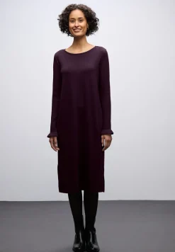 Midi-Kleid in Rippstruktur